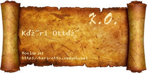 Kéri Ottó névjegykártya